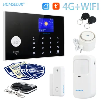 HOMSECUR 433MHz Belaidžio ryšio ir Laidinio 4G/3G/GSM WIFI SMS Autodial namų Namų Signalizacijos Sistema su 