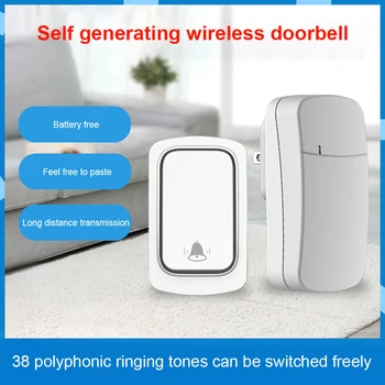 Mini Doorbell Vandeniui su 38 Melodijos Belaidį durų skambutį Nr. Baterijos Reikalingos Didelės Apimties Buitinių Saugumo ES/JK/JAV Plug