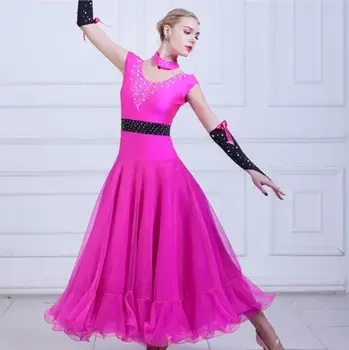 standartinių šokių suknelė moterims konkurencijos standartinių šokių suknelė šokių salė, rumba suknelės tango valsas šokio kostiumai rožinė