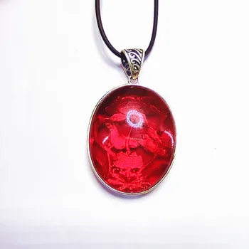 KJJEAXCMY Fine jewelry 999 sidabro inkrustacijos raudonas granatas mergina pakabukas perdėti ovalo formos