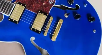 nemokamas pristatymas Naujos F skylę kūno Džiazo custom E mėlyna gitara Tuščiaviduriai įstaiga Elektrinės Gitaros sandėlyje 11 335