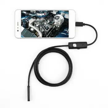 Endoskopą android 5.5 mm Kamera HD USB Su 6 LED 1/1.5/2/3.5/5M Minkštas Kabelis atsparus Vandeniui Tikrinimo Borescope Android PC
