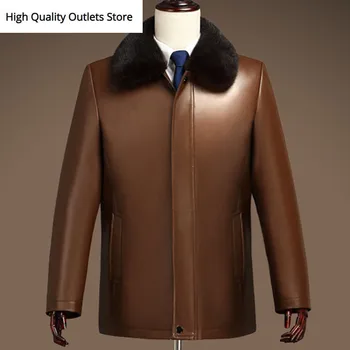 vyrai, kailiniai paltai originali odinė striukė viršutiniai drabužiai, avikailio, liemenės, paltai audinės kailio įdėklas
