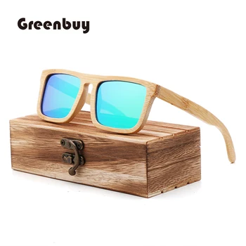 Naujas madingas bambuko ir medžio poliarizaciniai akiniai nuo saulės grynos natūralios medžiagos, bambuko pirminių spalvų BLSK objektyvas UV400 vyriški Akiniai nuo saulės