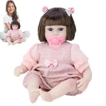 2022 Naujas Mielas Atgimimo Lėlės 42cm Modeliavimas Kūdikiui Komfortą Lėlės Ankstyvojo Ugdymo Lėlės Rožinės spalvos Drabužiai Vaikams Dovanos