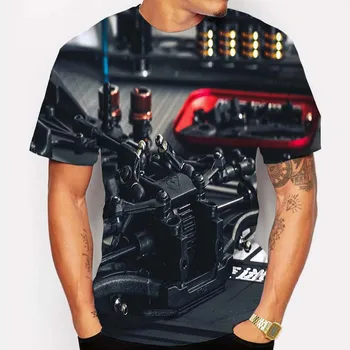 Vyras Drabužiai, Marškinėliai Gotikos Retro Marškinėliai 3D Vyro Širdį Mechanikas Variklio Spausdinimo T-shirt Marškinėliai Harajuku Negabaritinių Marškinėliai Tshirts