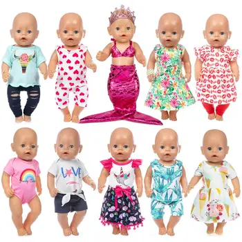 2020 Naujas Vasaros dėvėti Lėlės Drabužiai Tinka 18inch/43cm gimęs kūdikis Lėlės drabužiai atgimsta Lėlės Priedai