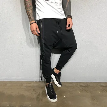 2021 Mados Haremo Kelnės Vyrams Hip-Hop Atsitiktinis Poilsiu elastinga juosmens Fitneso Sweatpants Vyrų Streetwear Kryžiaus Kelnes Kelnės