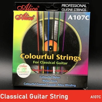 Alice A107C Spalvinga Nailono Klasikinės Gitaros Stygos Nailonas Padengtas Vario Lydinio Žaizdos Klasikinis Guitarra Sekas