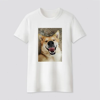 Kačiukai ir šuniukai atspausdinta marškinėliai moterims 90-ųjų Grafinis T-shirt Harajuku Viršūnes Tee Mielas Trumpas Rankovės gyvūnų marškinėlius Moterų Tshirts