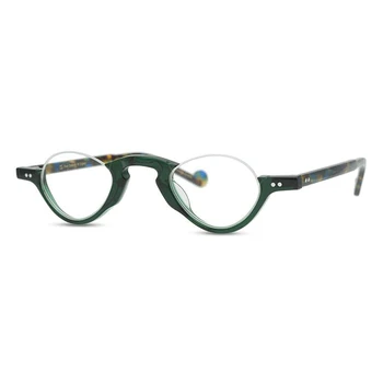 Vyrų ir Moterų Acetatas Derliaus pusė kadrų maža akiniai skaidrūs akiniai, rėmeliai optinis trumparegystė recepto akiniai