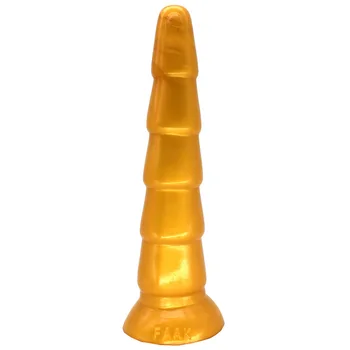NNSX Blokavimo analinis kaištis Banga sekso žaislai Nuolat dūrimo jausmas G-spot skatinti Aukso silikoninis dildo Suaugusiųjų Porno 18+