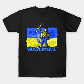 Ukrainos Vėliava Ukrainos Wolverines Marškinėliai. Aukštos Kokybės Medvilnės, Kvėpuojantis Stogas, Laisvi Atsitiktinis marškinėliai Dydžiai S-3XL