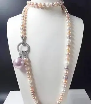 nemokamas pristatymas Papuošalai 10 mm gamtos south sea shell perlų vėrinį 16mm shell perlų pakabukas