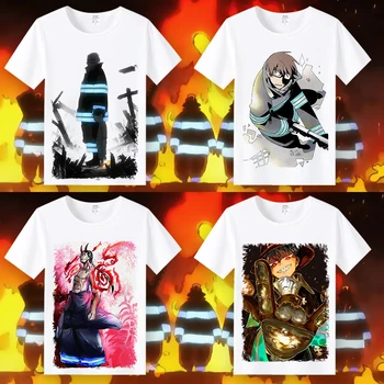 Naujas Enn Enn nr. Shouboutai Shinra Kusakabe T-Shirt Cosplay Kostiumų Ugnies Jėga Anime Vyrų marškinėliai Moterims Drabužių Tees