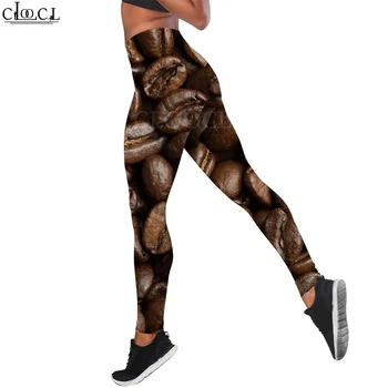 CLOOCL Mados Populiarus Moterų Legging Ruožas Kakavos Pupelės Modelio 3D Atspausdintas Kelnės Treniruoklių Salėje, Push Up Legging Jogos Kelnės