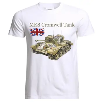MK 8 Cromwell Tankas Panzer Armure WW2 Armijos Karo Vyrų T-Shirt Trumpas Atsitiktinis 100% Medvilnės Marškinėliai