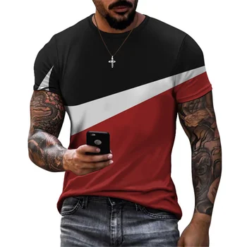 Vyriški T-Shirt Spalvinga Vasarą, Naujas Sportinis Stilius Konstrukcijos Sujungimas Spausdinti Trumpas Rankovės Viršuje Paprastas Atsitiktinis Kvėpuojantis Negabaritinių Marškinėliai