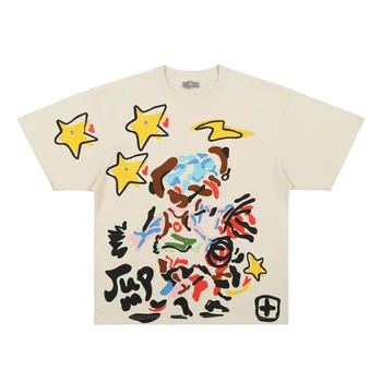 2022 M. Vasarą Negabaritinių Prarasti Viršuje Tee Harajuku T-Shirt Vyrai Juokinga Modelis Star Atspausdinta Marškinėliai Hip-Hop Streetwear Medvilnės