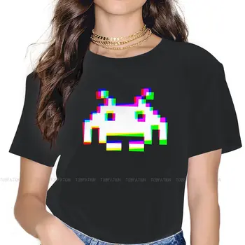 Space Invaders Blogai Moterų Marškiniai Pikselių Didelis dydis Derliaus Moterų Drabužių Harajuku Laisvalaikio, Moteriška Blusas