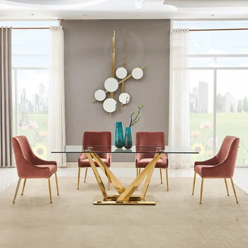 Graži kėdė Mados dizaino grand prabangus valgomasis kėdės viešbutis golden nerūdijančio plieno metalo valgomasis kėdė