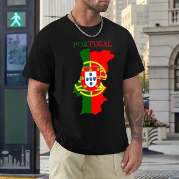 T-marškinėliai Portugalijos Vėliava Žemėlapį, portugalijos, Portugalijoje Klasikinis Kelionės JAV Dydis Derliaus