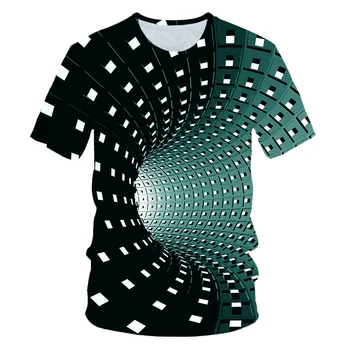 Naujas Sukama trumpomis Rankovėmis T-shirt Vasaros vyriški T-shirt Mens Atsitiktinis Viršūnes 3DT-Marškinėliai Mados O-Kaklo Marškinėliai Didelio Dydžio Streetwear vyrai