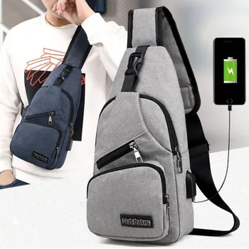 Vyriški Crossbody Krepšiai Vyrų USB Krūtinės Maišelį Dizaineris krepšys Odos Pečių Krepšiai Įstrižainės Paketo 2021 naujų Atgal Pack Kelionės