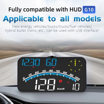 Automobilių OBD2 GPS Head-Up Display Automobilių Elektronikos HUD Projektoriaus Ekranas Skaitmeninis Automobilių Spidometras Tachometras Visiems Automobiliams