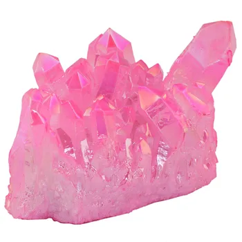 TUMBEELLUWA Hot Pink Padengtas Titano Crystal Rock Kvarco Grupių Geode Druzy Gem Akmens Namų Dekoravimo Pavyzdys