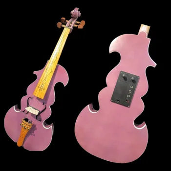Graži violetinė geriausias modelis 4/4 elektrinis smuikas +Akustinis smuikas #8758