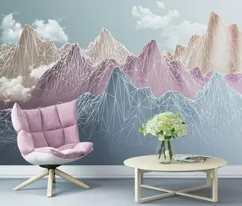 Custom Modernus minimalistinio abstrakčių geometrinių kalnų Foto Tapetai Kambarį, Miegamąjį, TV Foną, Freskomis Tapetai, dekoras
