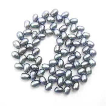Unikalus Dizainas AA Parduotuvėje Prarasti Perlų Papuošalai 6-8mm Juodas Originali Gėlo vandens Perlai 