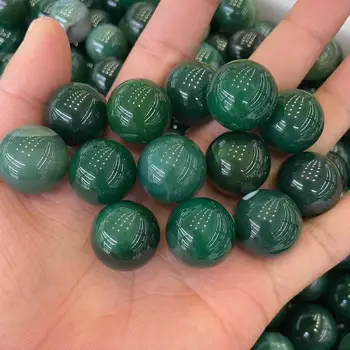 20mm natūralus žaliasis agatas kristalinis kamuolys tvarkymo crystal ball