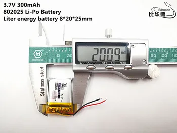 10vnt Litro energijos baterija Gera Qulity 3.7 V,300mAH,802025 Polimeras ličio jonų / Li-ion baterija ŽAISLŲ,CENTRINIS BANKAS,GPS,mp3,mp4