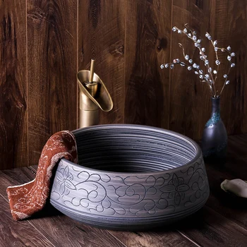 Jingdezhen Keraminis praustuvas Naujas drožyba Kinijos turas Viešbutis Tualetas Meno Baseino porceliano keramikos praustuvas vonios kriaukle