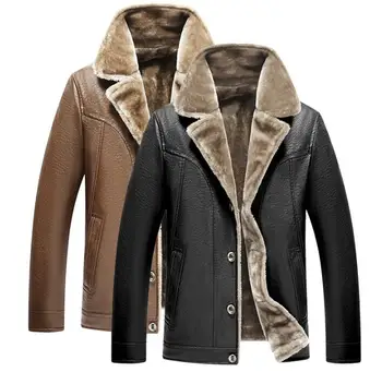vyrų odos striukė motociklų paltai vyrams švarkai vidutinio amžiaus verslo atvartas drabužius jaqueta de couro mados rudens-žiemos