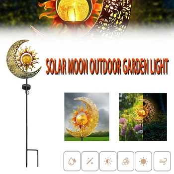 1 Set Saulės energija Varomas Sun Moon LED Kuolo, Šviesos, Lauko, Sodo Kiemo Vejos Kelias Namo Lempa Apdaila Žibintai 22x6x88cm