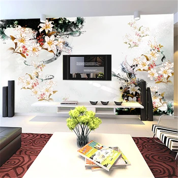 beibehang nauji tapetai freskomis TV gyvenamasis kambarys sofos fone Slyvų Begonia Sodas Kinijos M2042 Pasirinktinis Dydis papel de parede