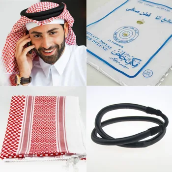 Musulmonų Turbaną Dubajus Arabų Ramadanas Malda Skrybėlę 135*135 Cm, 3 Spalvų Islamo Vyrų Tradiciniai Drabužiai, vyriški Plaid Hat Turbaną Turbaną