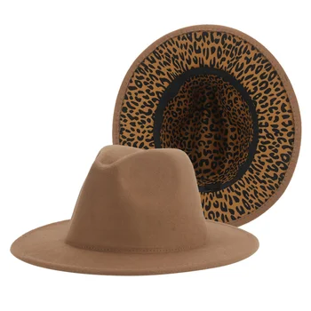 Fedoras Moterų Skrybėlės, Leopardas Spausdinimui Kratinys Kieti Vyrai, Moterys, Panama Veltiniai Skrybėlės Žiemos Džiazo Moterų Fedoras Skrybėlę Sombreros De Mujer