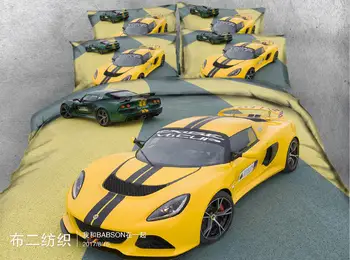 Kamane automobilių 3D atspausdintas Patalynės komplektai Dvigubai Karalius ir Karalienė Twin dydžio Lova nustatyti, Minkštas Patalyne, 4pcs paklode Antklode padengti namų textil