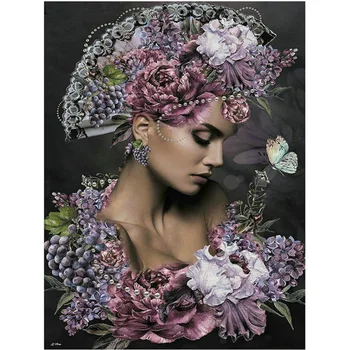 5D diamond siuvinėjimo Gėlių moteris, mergina nuotraukų mozaika 