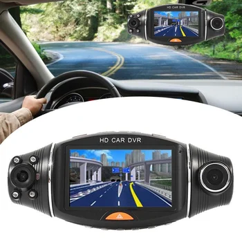 2,7 colio Dual Objektyvas HD Car DVR Vairavimo Diktofonas Jutiklis GPS Infraraudonųjų spindulių Naktinio Matymo R310 be Atminties Kortelės